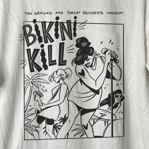 Bikini Kill T-Shirt, The Ground and Sweat Records Present Punk Rock Band Tee 141 - Picture 2 of 5